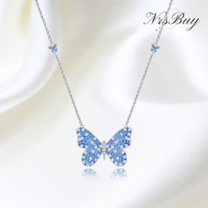 Blue Bow Necklace