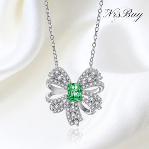 Ice cut bow high carbon diamond pendant
