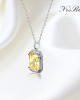 Yellow small octagonal zircon Pendant