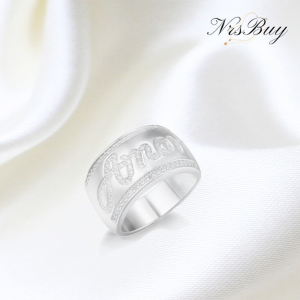 Engraved Diamond Ring