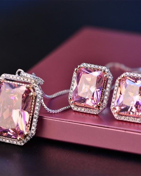 Yellow small octagonal zircon Pendant