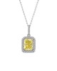 Yellow small octagonal zircon Pendant