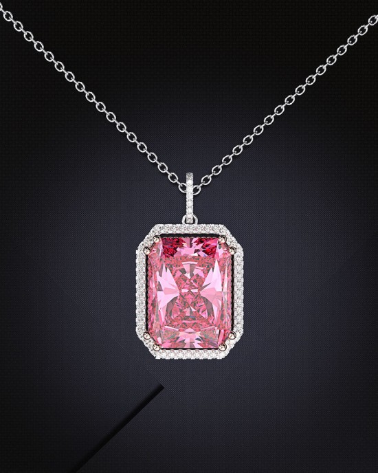 Yellow small octagonal zircon Pendant