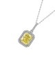 Yellow small octagonal zircon Pendant