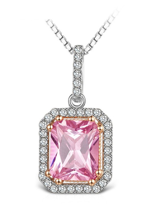 Yellow small octagonal zircon Pendant